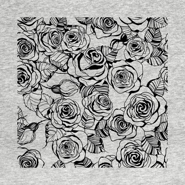 Hand drawn roses pattern by katerinamk